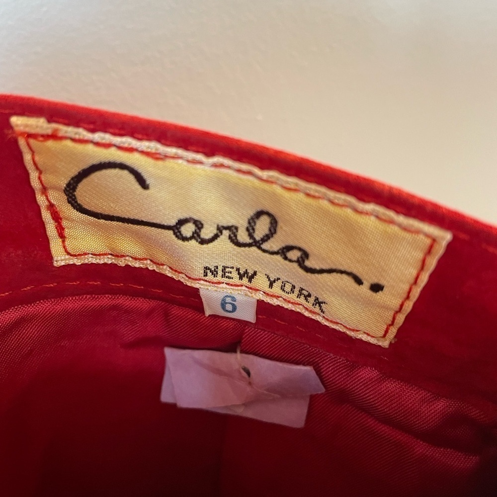 Vintage leather skirt, Carla New York, women’s 6, red mini/midi pencil skirt EUC - Picture 2 of 8